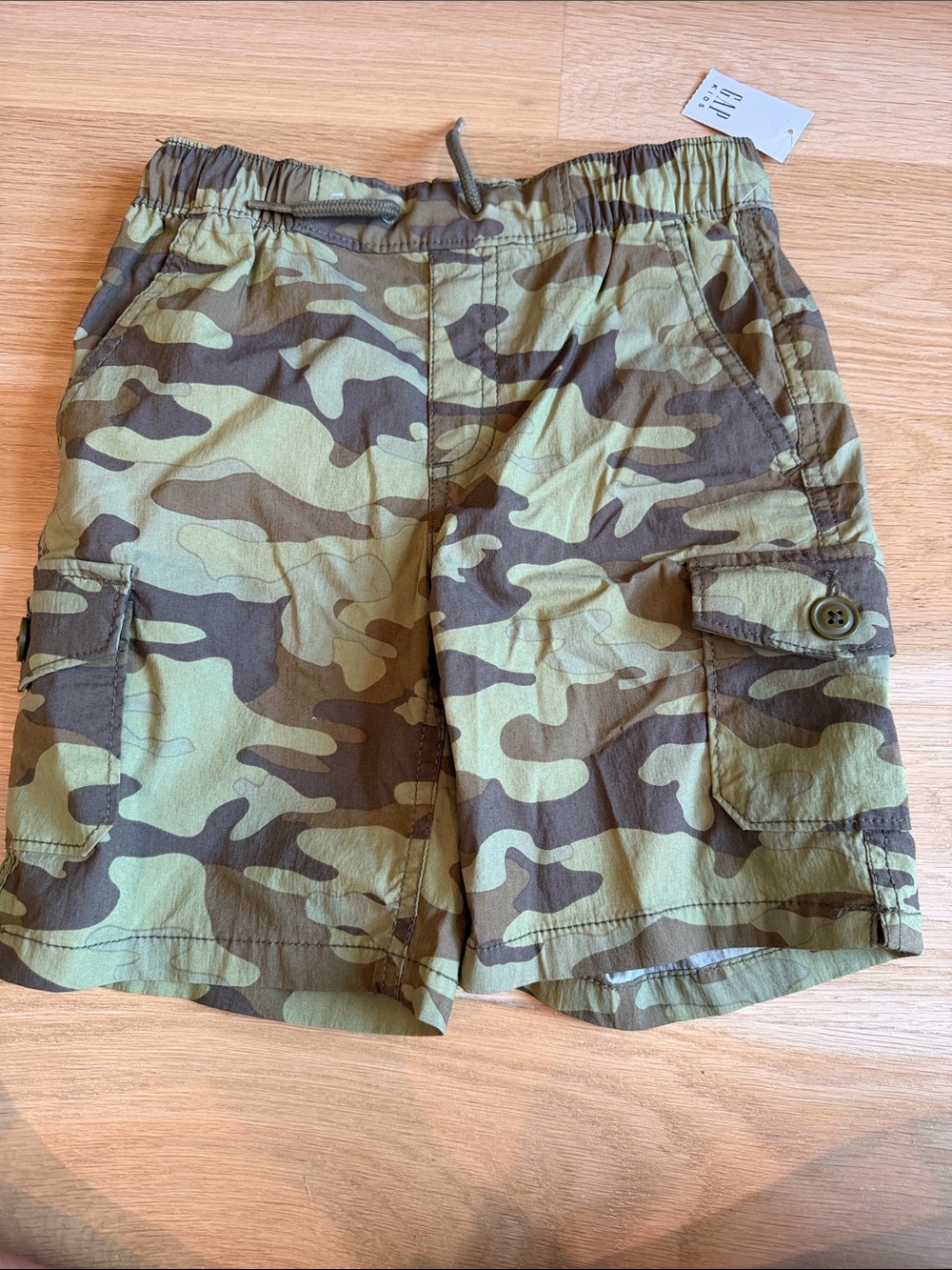 Boys Camo Cargo Shorts - Green Camouflage